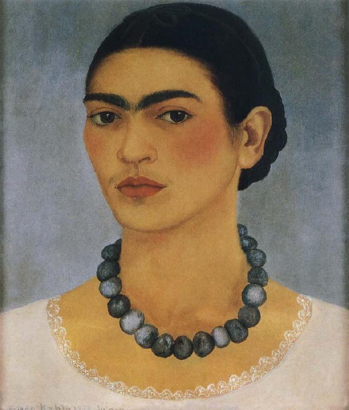 Frida Kahlo The self-portrait of wore the necklace